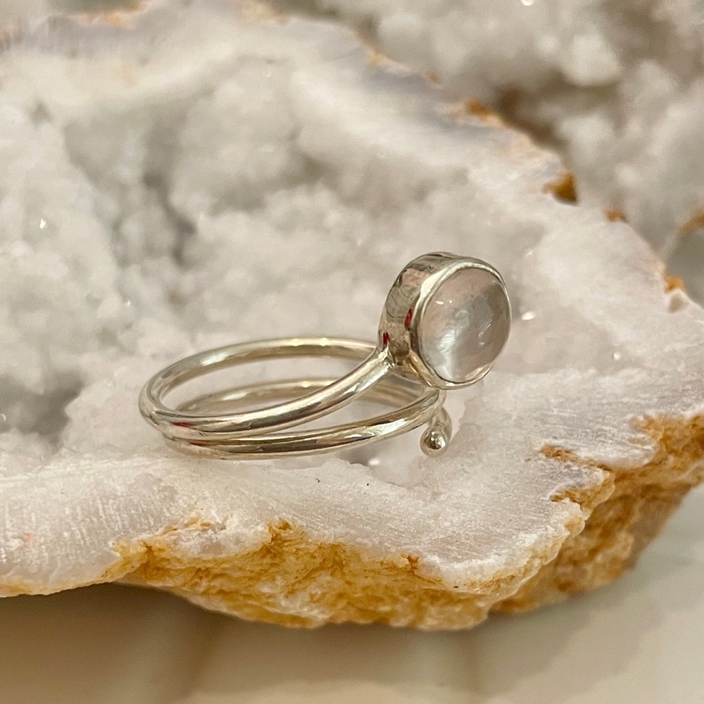 Clear Quartz Solid Sterling Silver 925 Ring Size … - image 3